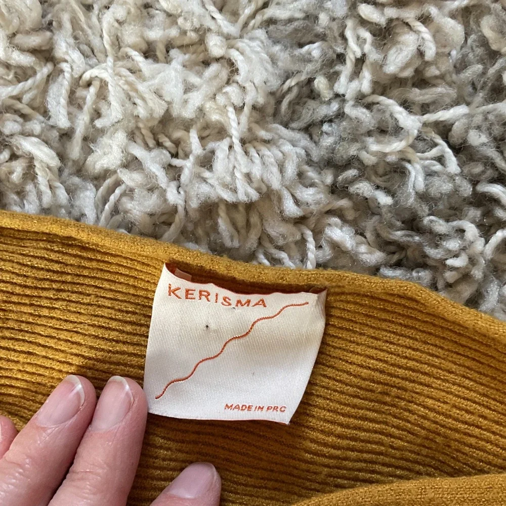 Kerisma G550 Ryker Mustard Yellow‎ Ribbed Dolman Sleeve Boat Neck Sweater SM